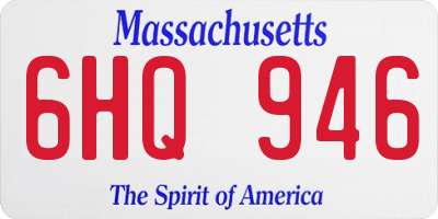 MA license plate 6HQ946