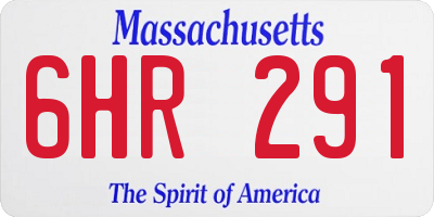 MA license plate 6HR291