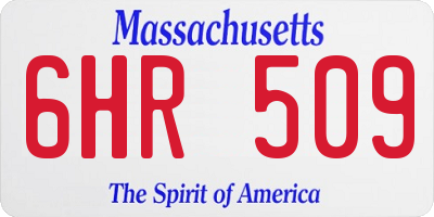 MA license plate 6HR509