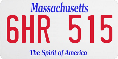MA license plate 6HR515