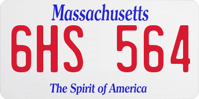 MA license plate 6HS564