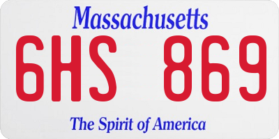 MA license plate 6HS869