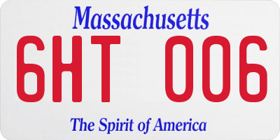 MA license plate 6HT006