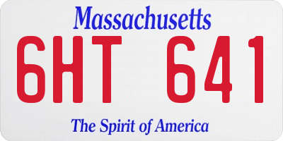 MA license plate 6HT641