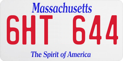 MA license plate 6HT644