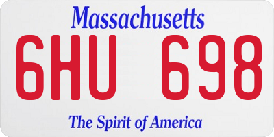 MA license plate 6HU698