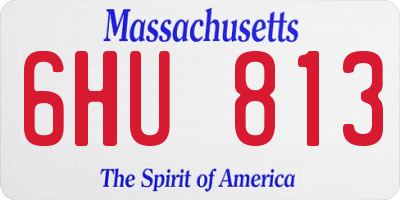 MA license plate 6HU813