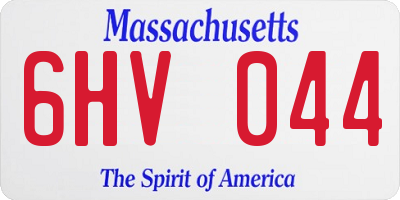 MA license plate 6HV044
