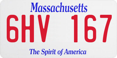 MA license plate 6HV167
