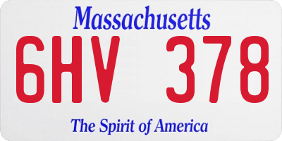 MA license plate 6HV378