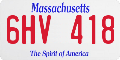 MA license plate 6HV418