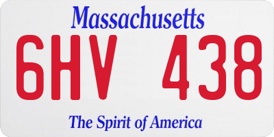 MA license plate 6HV438