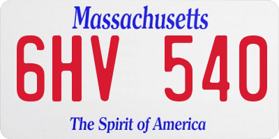 MA license plate 6HV540
