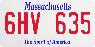 MA license plate 6HV635