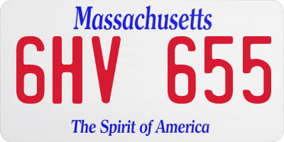 MA license plate 6HV655