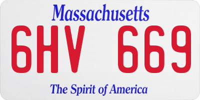 MA license plate 6HV669