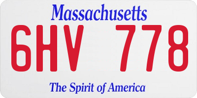 MA license plate 6HV778