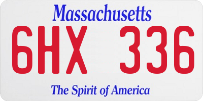 MA license plate 6HX336