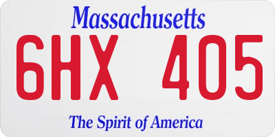 MA license plate 6HX405