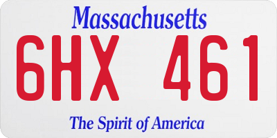 MA license plate 6HX461