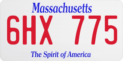 MA license plate 6HX775
