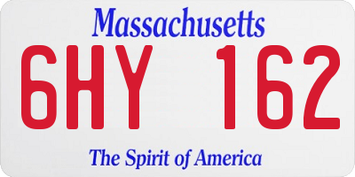 MA license plate 6HY162