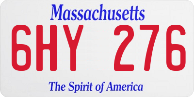 MA license plate 6HY276