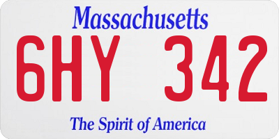 MA license plate 6HY342