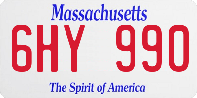 MA license plate 6HY990