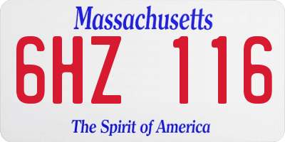 MA license plate 6HZ116