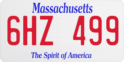MA license plate 6HZ499