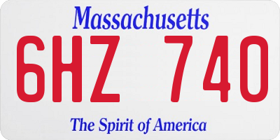 MA license plate 6HZ740
