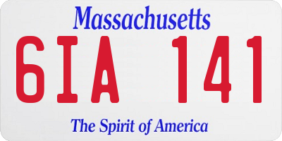 MA license plate 6IA141