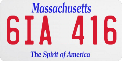 MA license plate 6IA416
