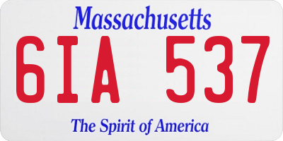 MA license plate 6IA537