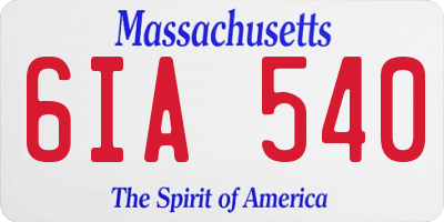 MA license plate 6IA540