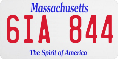 MA license plate 6IA844