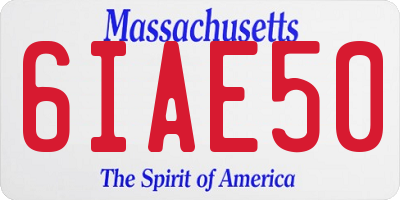 MA license plate 6IAE50