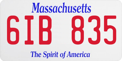 MA license plate 6IB835