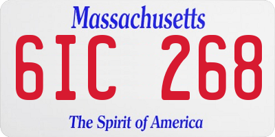 MA license plate 6IC268