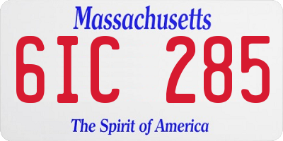 MA license plate 6IC285