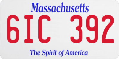 MA license plate 6IC392