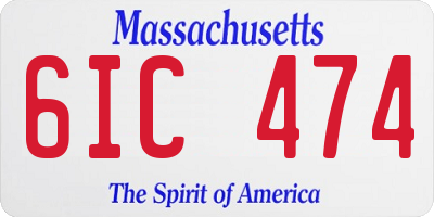 MA license plate 6IC474