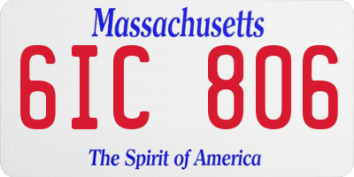 MA license plate 6IC806