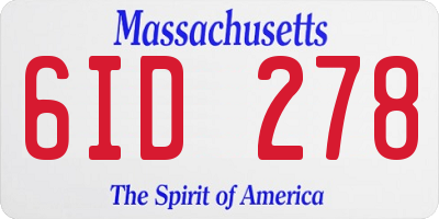MA license plate 6ID278
