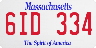 MA license plate 6ID334