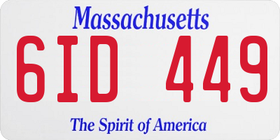 MA license plate 6ID449