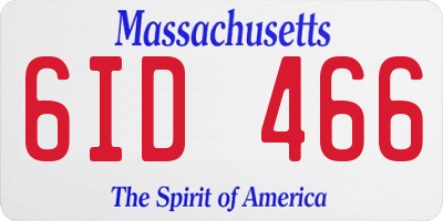 MA license plate 6ID466