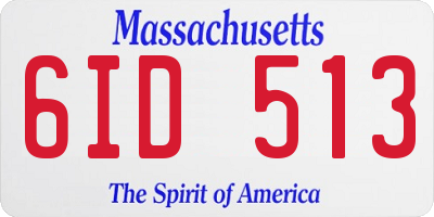 MA license plate 6ID513