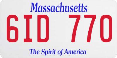 MA license plate 6ID770
